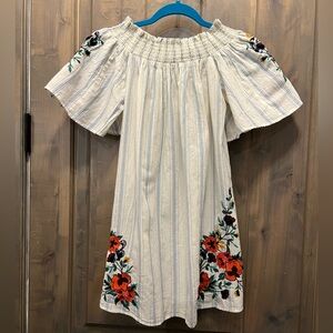 #1877. Zara trf Collection Short Sleeve Cotton Top/Dress w/Embroidery. Size XS